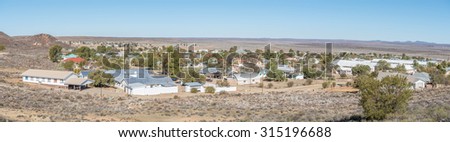 WILLISTON, SOUTH AFRICA - AUGUST 10, 2015: Panorama of Williston, a small town in the Northern Cape Karoo region of South Africa.