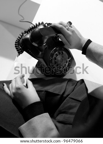 Making a Call with Old Style Phone