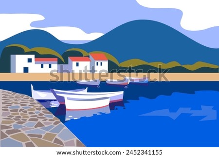 vector landscape sea view background