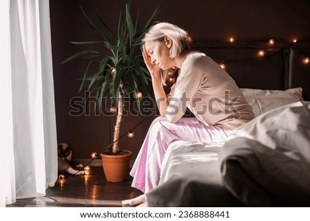 Similar – Image, Stock Photo Middle age woman alone in nature in a cold autumn day
