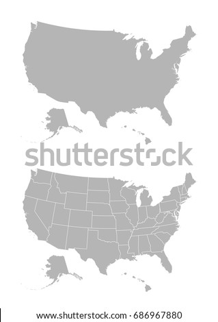 Vector map of the United States of America