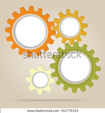 Abstract color gear wheels. Design template