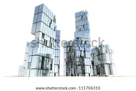 modern business skyscrapers city design concept in perspective view design rendering illustration