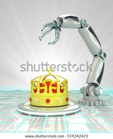 cybernetic royal robotic hand automatic technologies render illustration