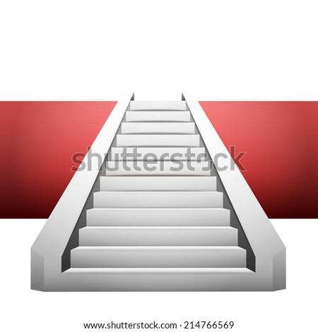 straight staircase on red strip design element vector illustration