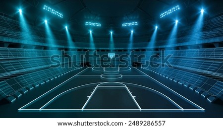 Similar – Image, Stock Photo Basketball court and the yellow lines