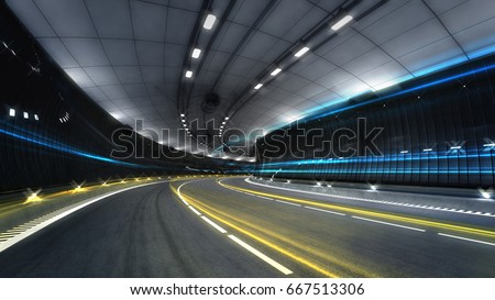 Similar – Foto Bild Die Fahrt mit Tunnelblick durch einen endlosen Autobahntunnel