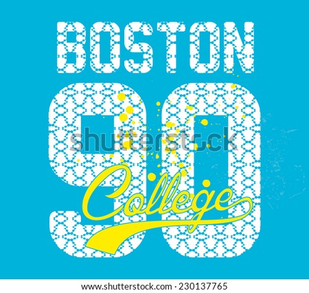 American college graphic design vector art