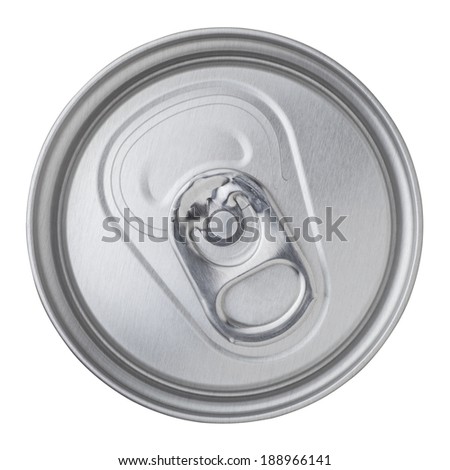 beer canned top view isolated on white background