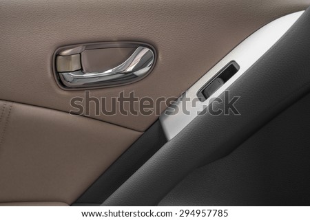 door handle of the car. Focus on door handle