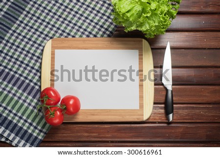 frame of kitchen accessories for the menu