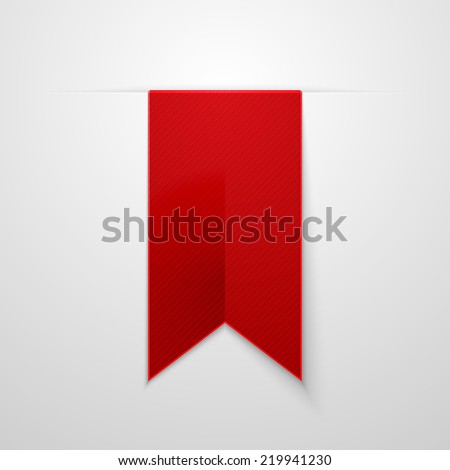 Red bookmarks isolated on white background. Vector illustration