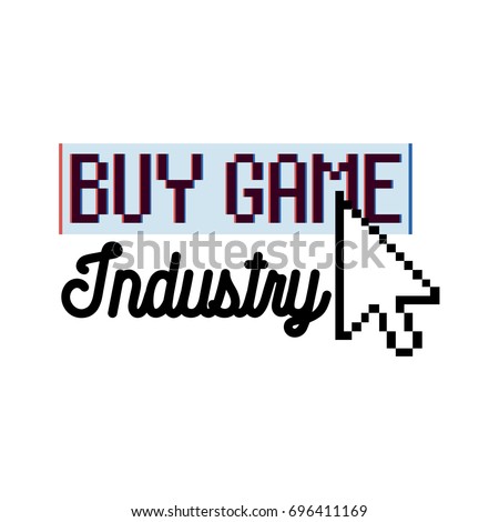 Color vintage game industry emblem