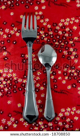 fork and knife on a table close up shoot