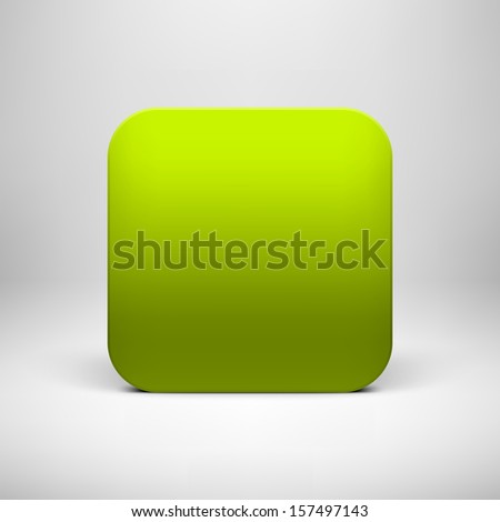 Technology Green Blank App Icon (Button) Template With Realistic Shadow ...