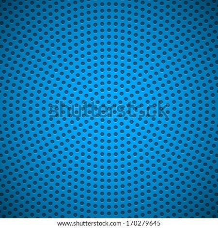 Blue abstract technology background with seamless circle perforated speaker grill texture for web sites, user interfaces (UI), applications (apps) and business presentations. Vector illustration.