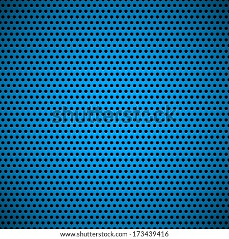 Blue abstract technology background with seamless circle perforated speaker grill texture for web sites, user interfaces (UI), applications (apps) and business presentations. Vector illustration.