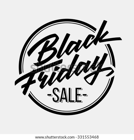 Black Friday Sale badge with handmade lettering, calligraphy and light background for logo, banners, labels, prints, posters, web, presentation. Vector illustration.