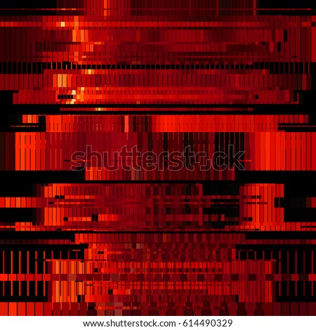 Glitch red abstract background with distortion, bug effect, random lines for design concepts, posters, wallpapers, presentations and prints. Vector illustration.