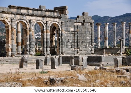 Volubilis is the best preserved Roman site in Morocco. It was declared a UNESCO World Heritage site.