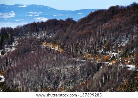 Mountain landscape in Winter Resort Kopaonik, Serbia