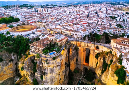 Image, Stock Photo Ronda natural landscape aerial view Andalusia Spain