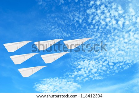 Paper air plane , business growth concept