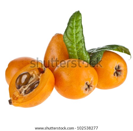 Loquat Medlar Fruit Isolated On A White Background Stock Photo ...