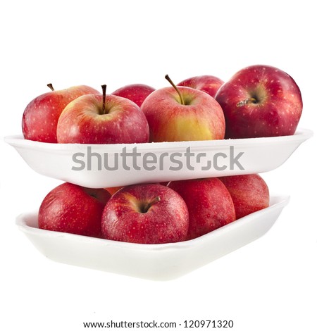 apple in the packaging isolated on a white background