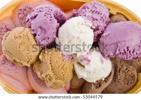 ice cream in the box isolated on white background