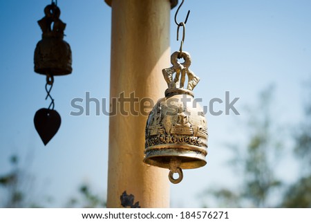 Metal bell in temple. Phuket. Thailand.