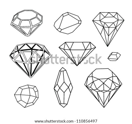 Black And White Diamonds. Geometric Background With Linear Diamonds ...