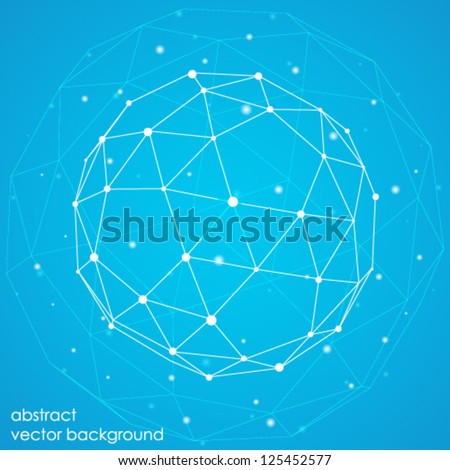 abstract connection points and lines on a blue background