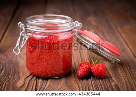 Image, Stock Photo Strawberry chia jam made with chia seeds