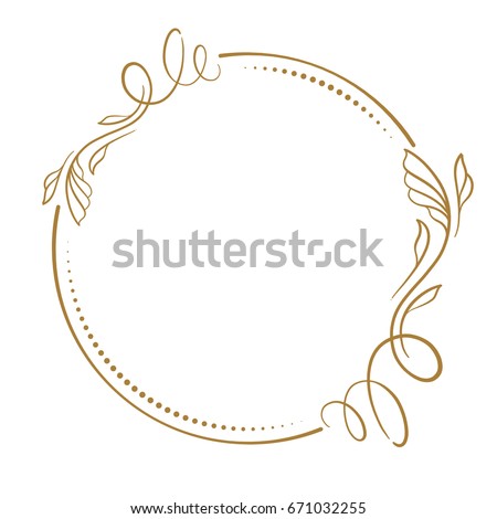 Vector floral vintage frame on a white background.