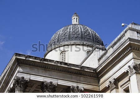 Domed roof of the National Portrait Gallery, London, England