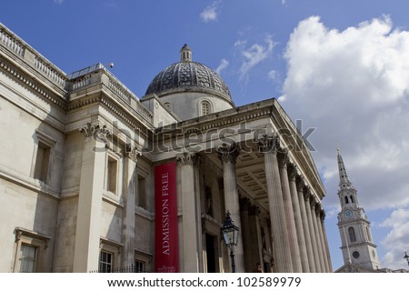 National Portrait Gallery with St Martins in the Field, London, England