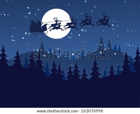 Free Clipart Santa And Reindeer Flying | Free download on ClipArtMag