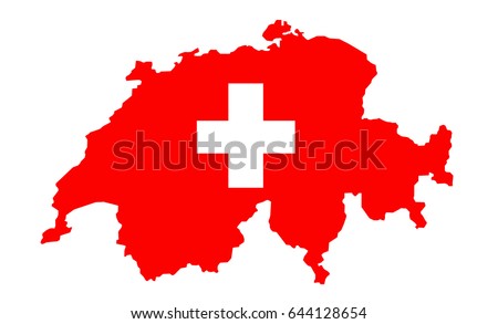 Switzerland Map Flag vector illustration