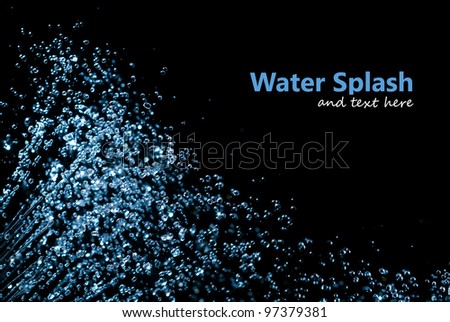 splash of water drops on a black background