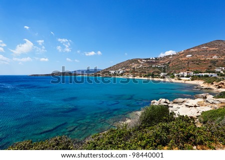 Kypri is a long beach in the west side of Andros, Greece