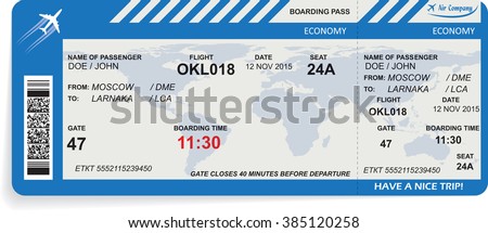 Vector illustration of pattern of boarding pass