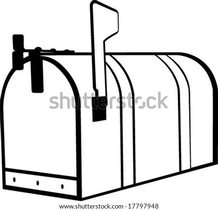 Simple Mail Box outlines white illustration