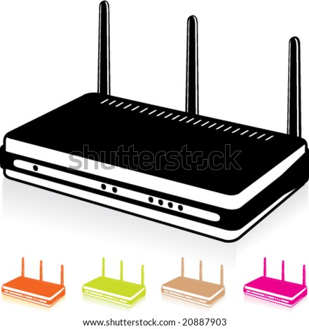 Wireless Broadband Router Single Color Artwork