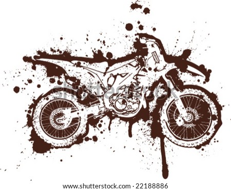 Ink Splatter Grunge Motorcross Artwork