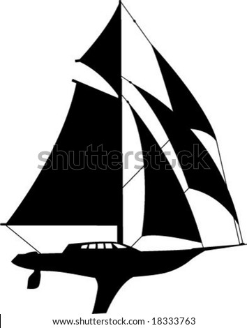 Sail Yacht Silhouette Stock Vector Illustration 18333763 : Shutterstock