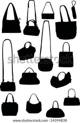 Illustration With Handbag Silhouettes Isolated On White Background ...