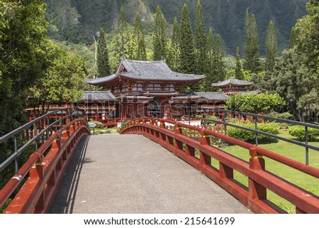 The Byodo-In Japanese Buddhist Temple in Oahu, Hawaii