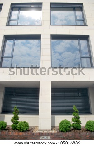 Modern granite house front