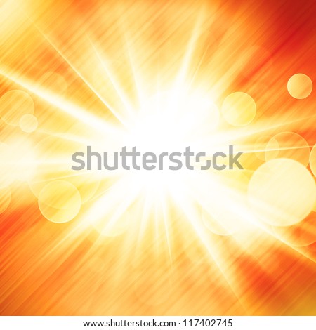 Abstract Background - rays of colorful light with big bombs.